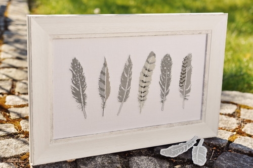 Stickdatei -graue Federn-