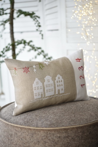 cushion cover -white houses-