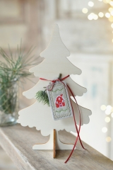 material package -wooden christmas tree with embroidery tag-